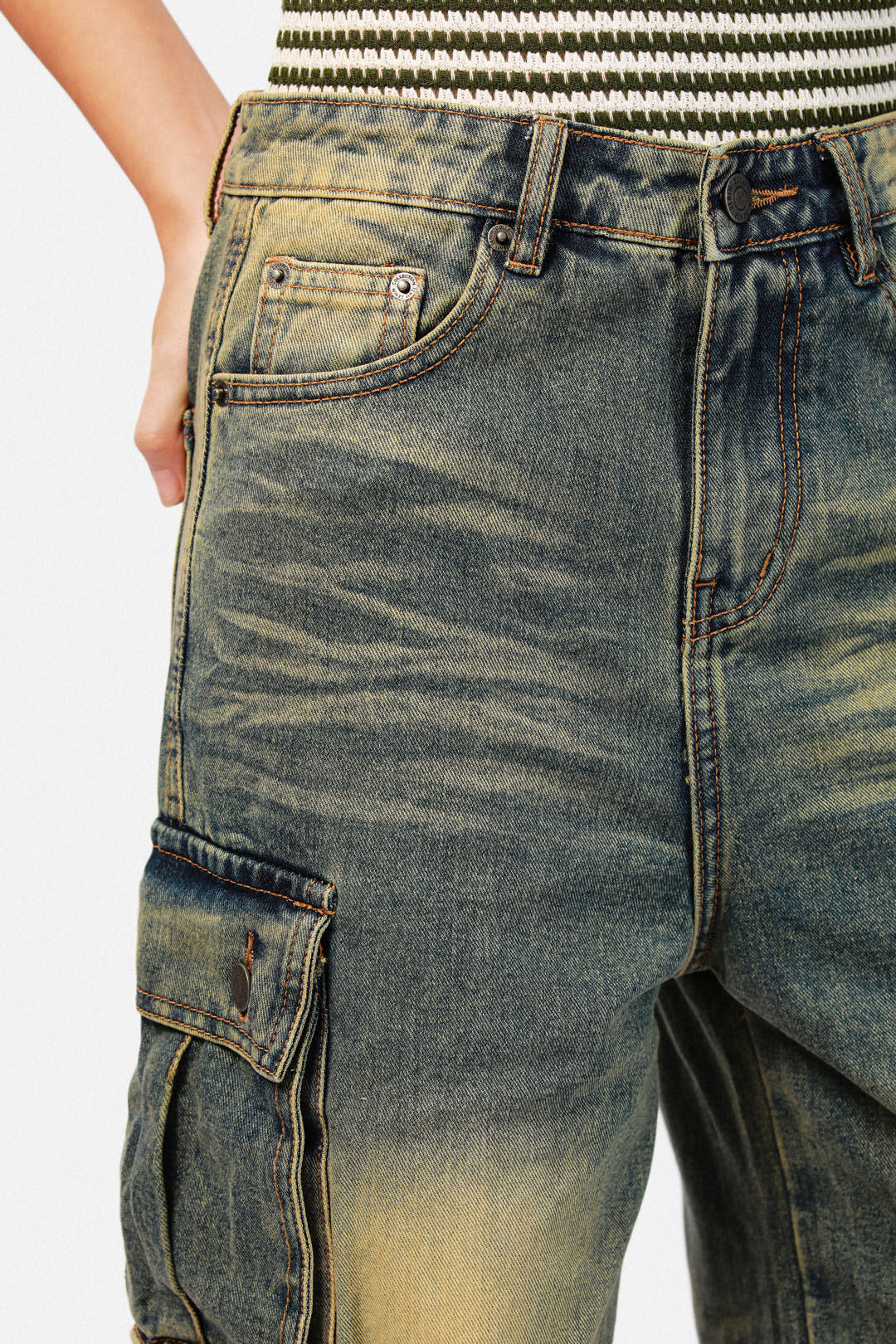 【送料&関税込】Golden  Cargo Jeans Mens Plus Size Cargos Cargo Jeans Black Joggers Harem Jeet